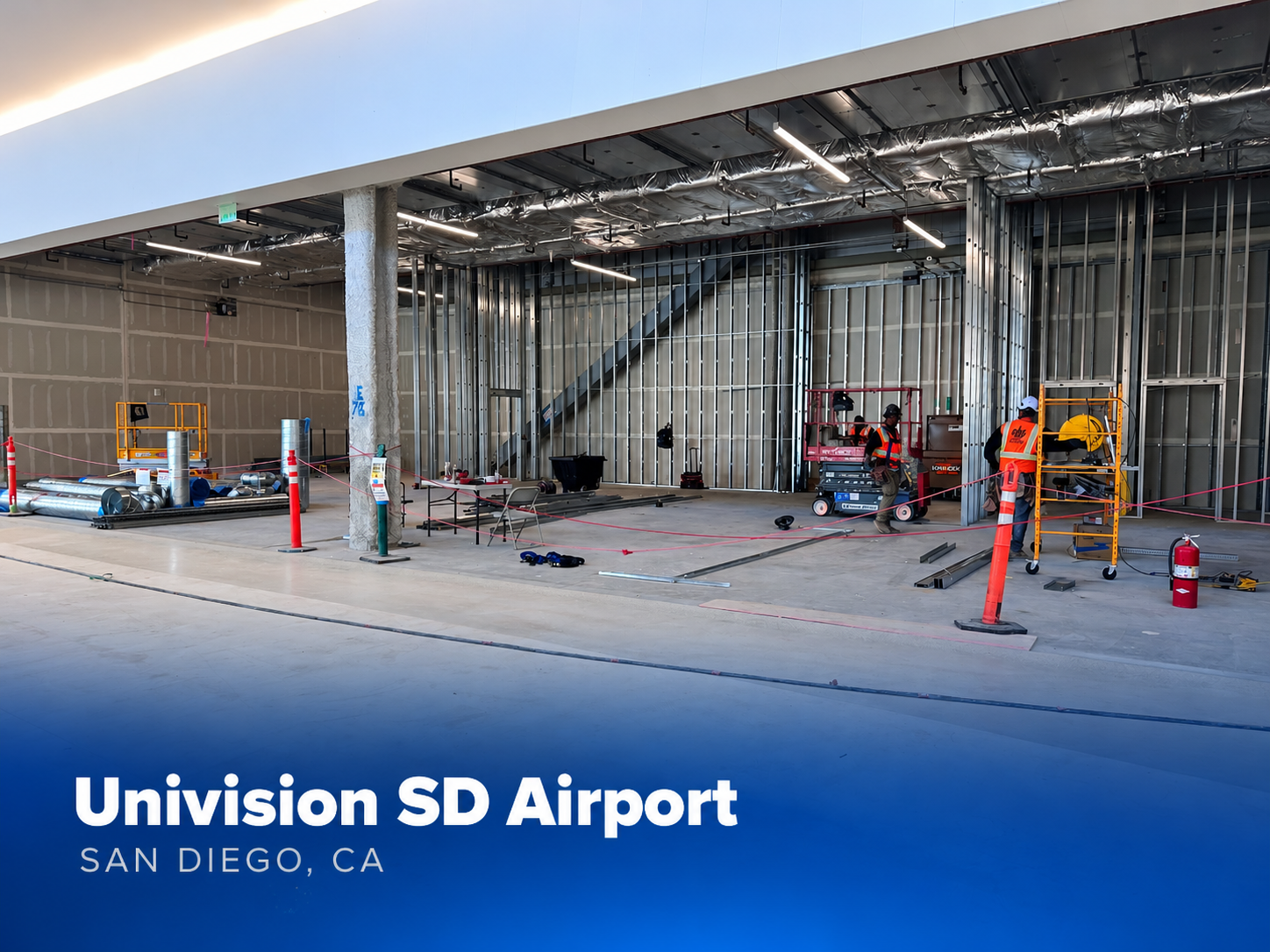 Univision SD Airport construction in San Diego